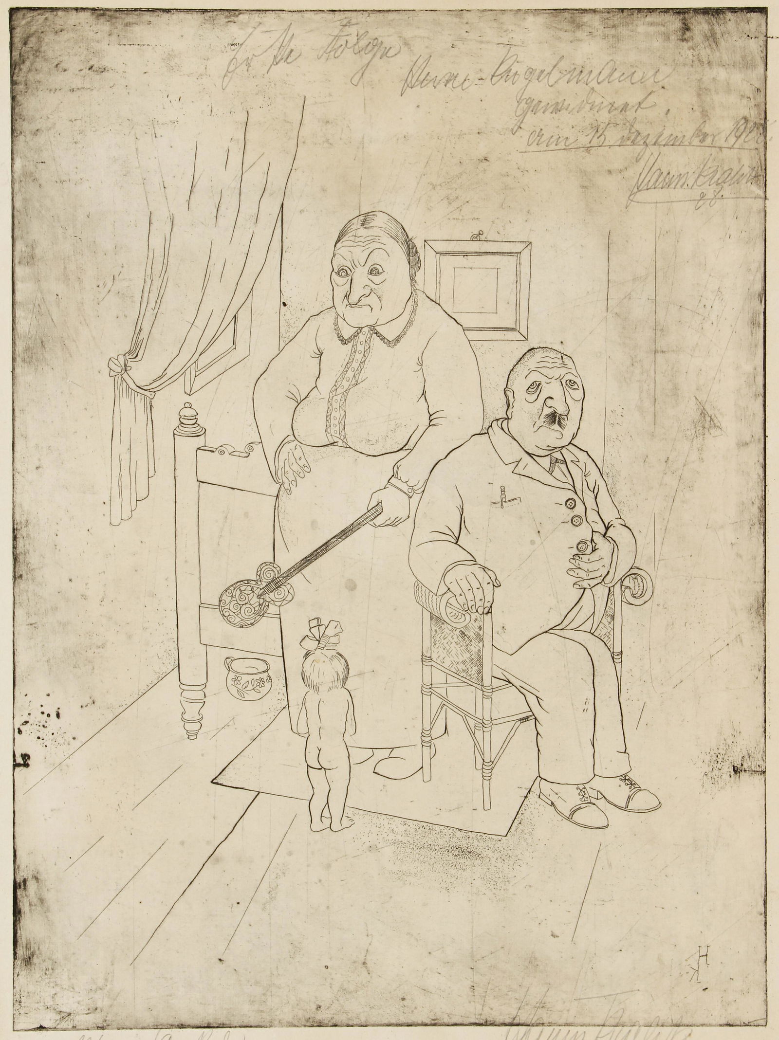 Hanns Kralik The Parents Signed Etching 1928 (1 of 6)