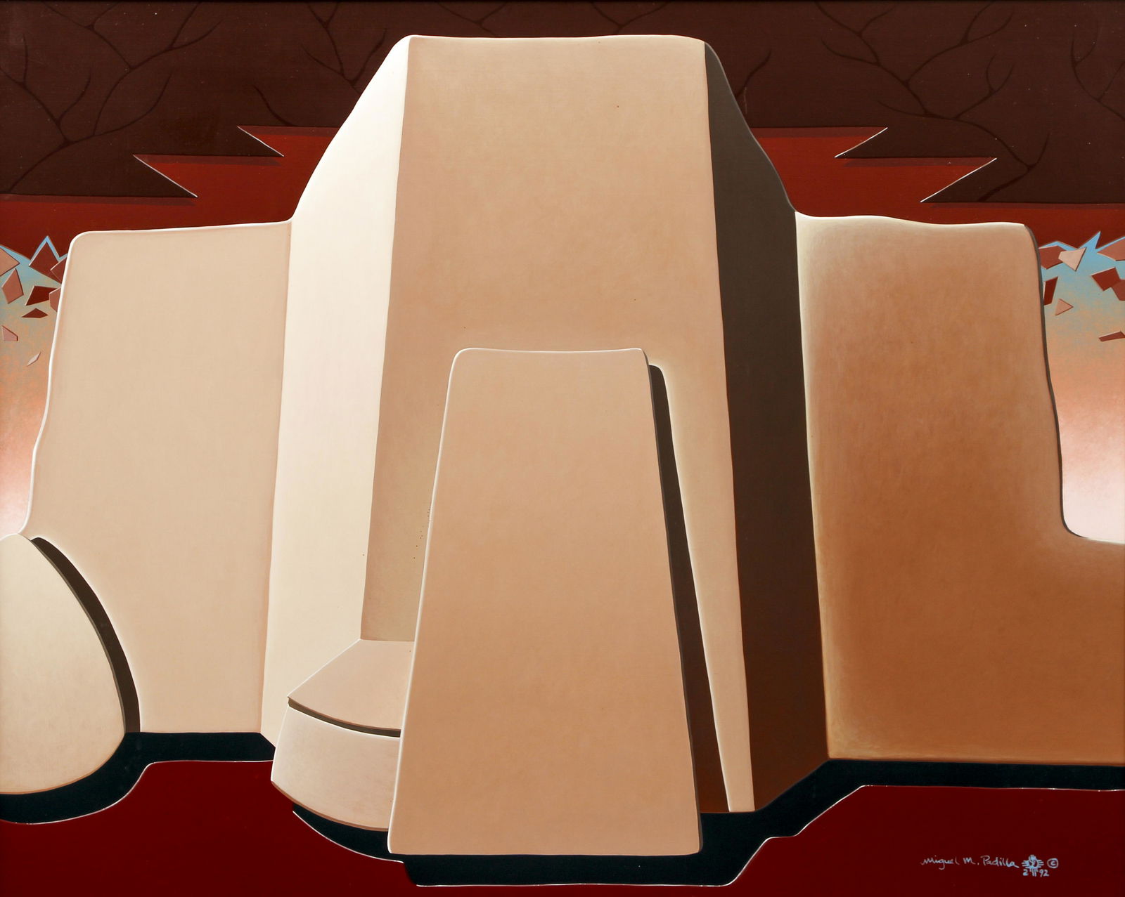 Miquel Padilla 1992 oil St. Francis Church Ranchos de (1 of 5)