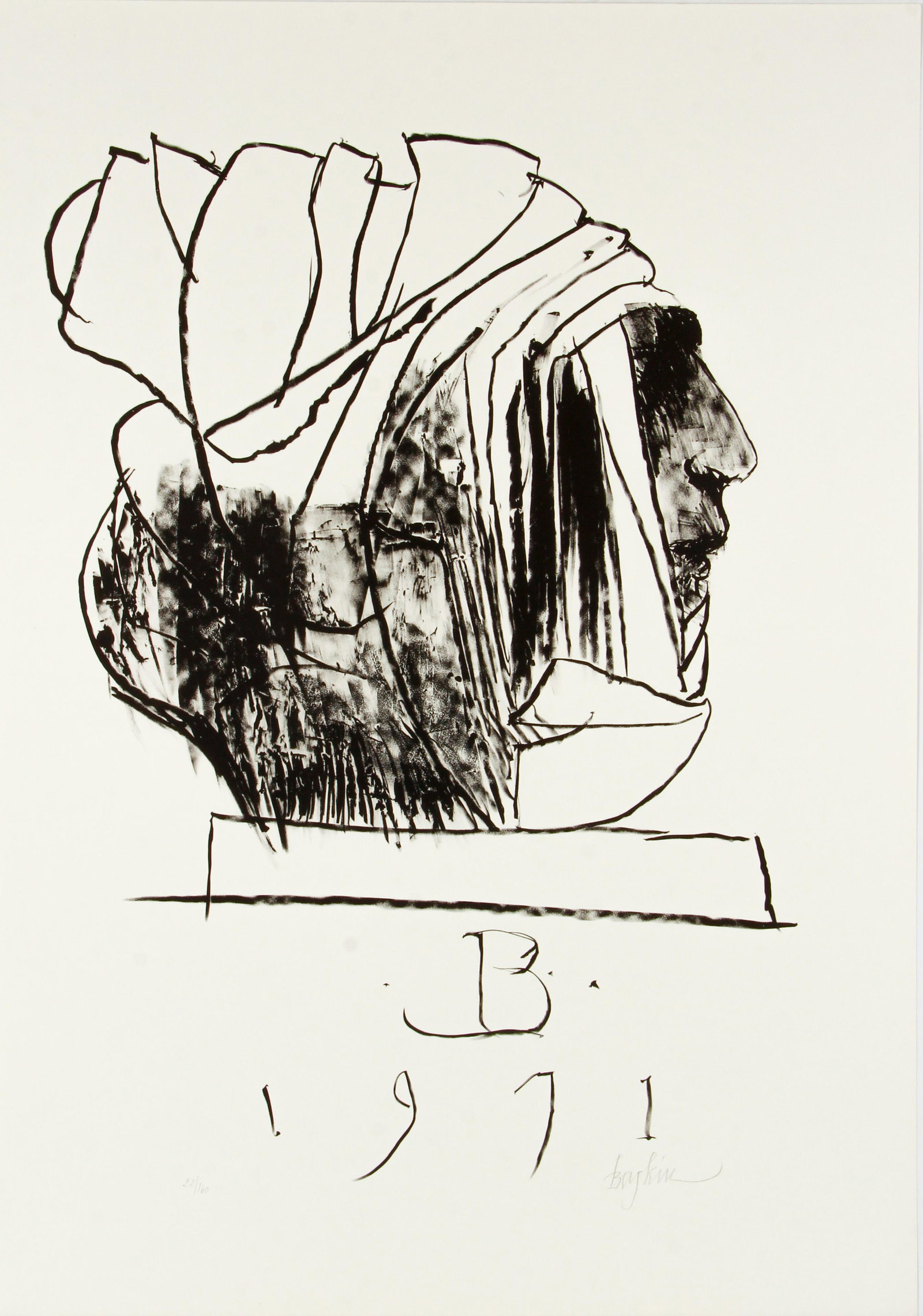 Leonard Baskin 1971 original lithograph Leader (1 of 5)