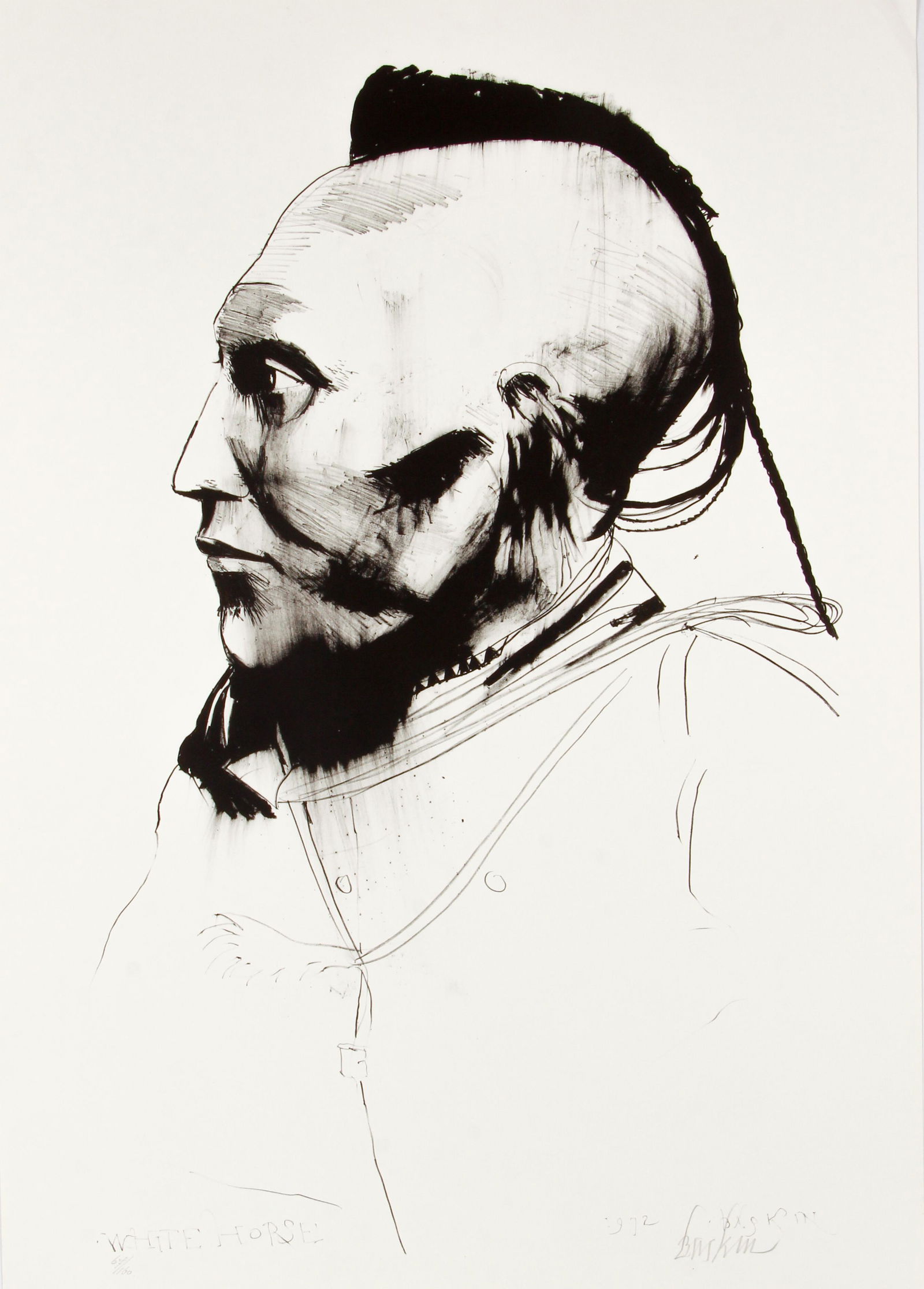 Leonard Baskin White Horse orig signed litho (1 of 5)