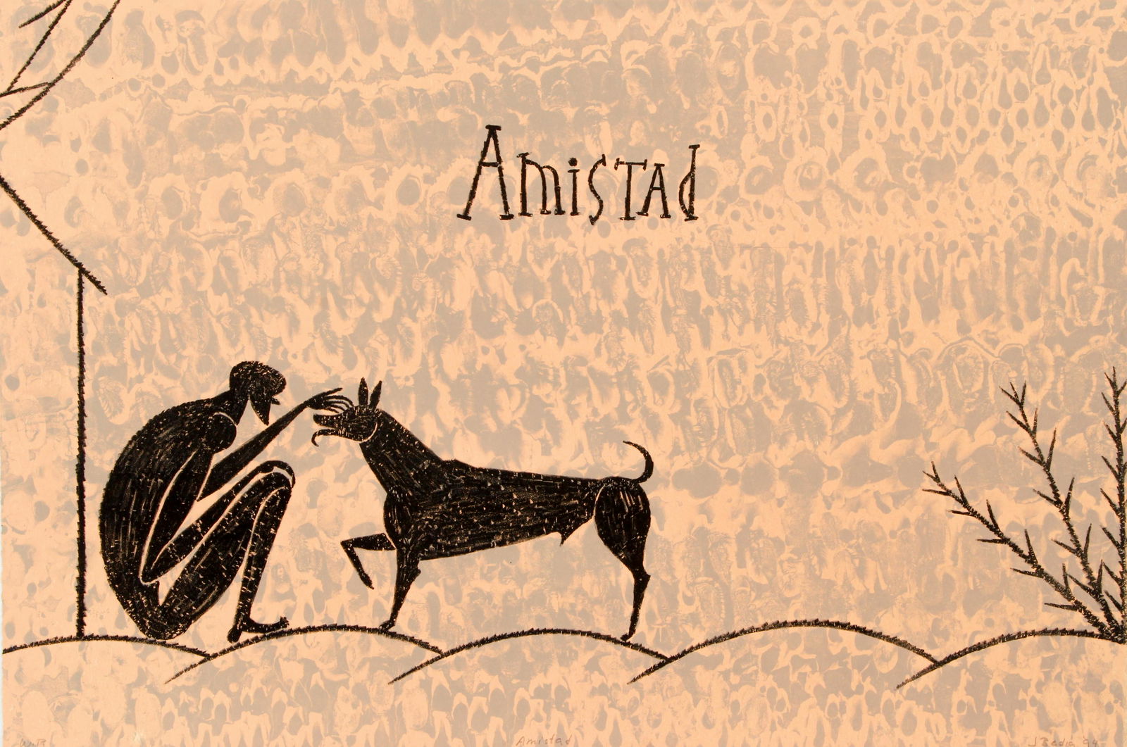 Jose Bedia Valdes Amistad 1994 lithograph signed (1 of 5)