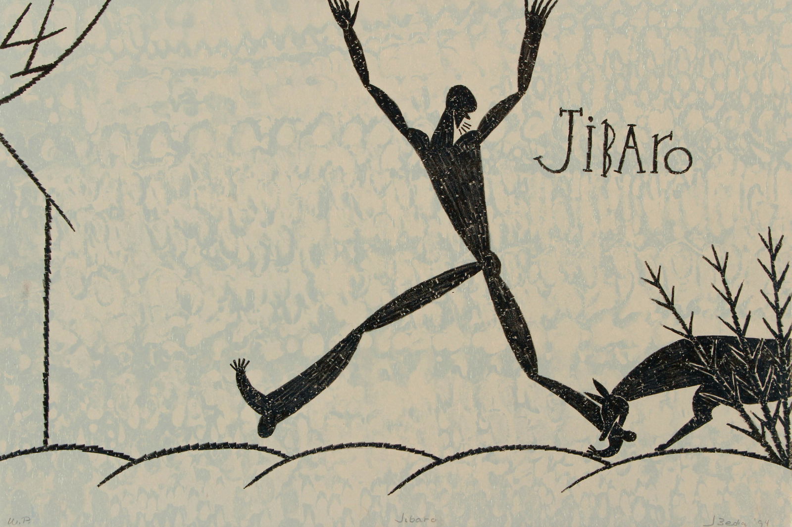 Jose Bedia Valdes Jibaro 1994 lithograph signed (1 of 6)