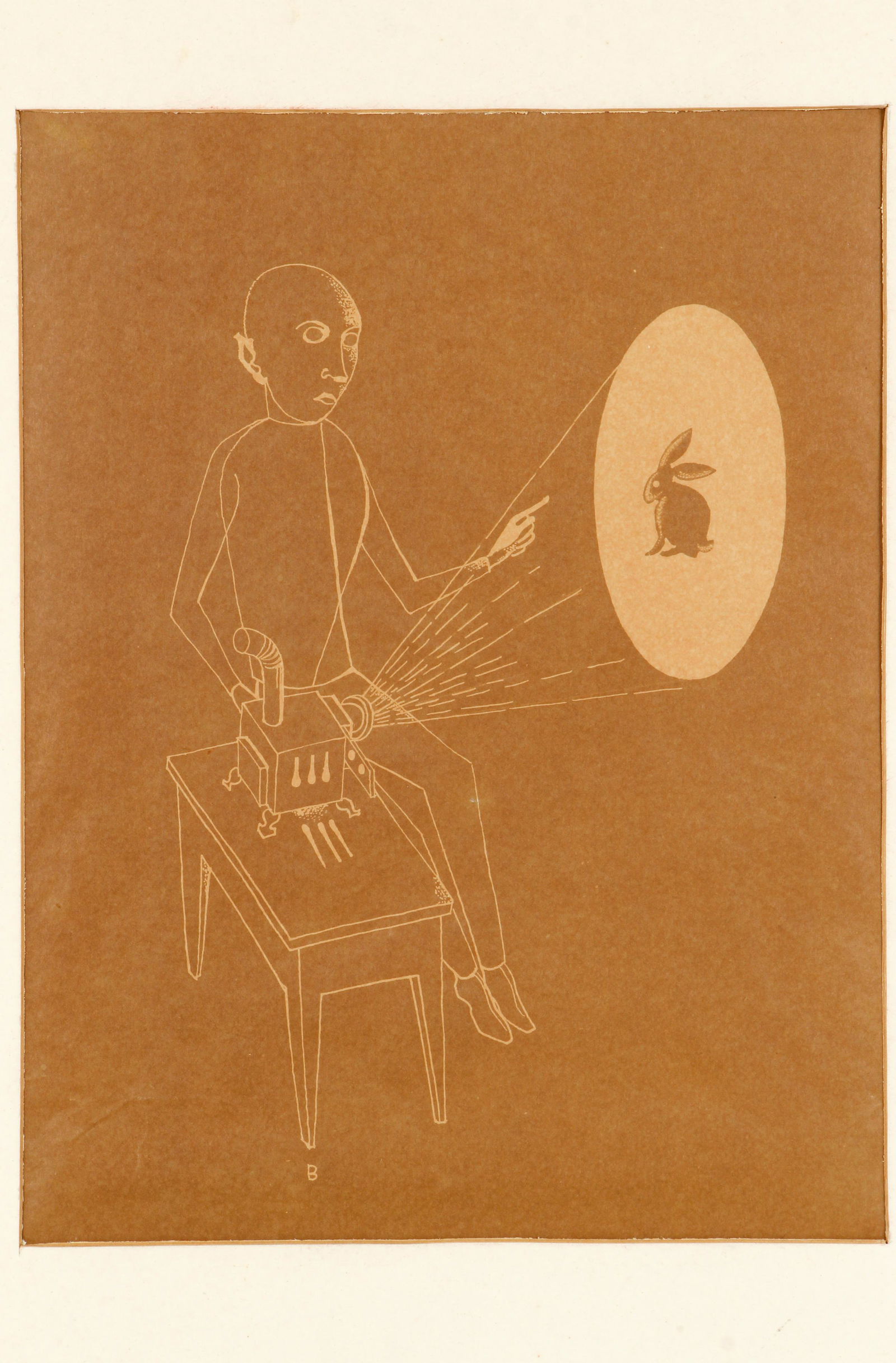 Gottfried Brockmann Projecting Rabbit original Etching (1 of 5)