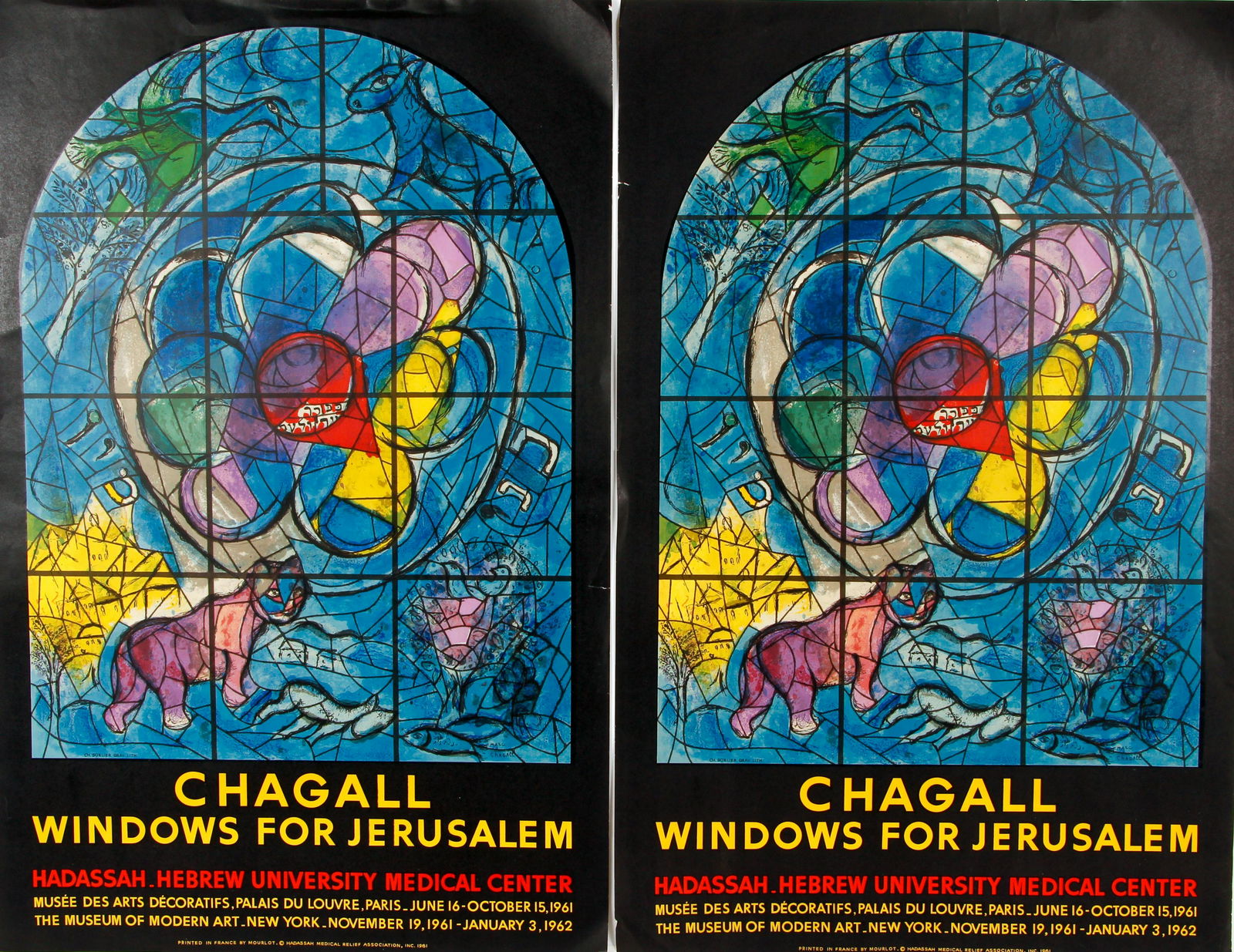 Marc Chagall Pair Windows for Jerusalem Poster 1961 (1 of 9)