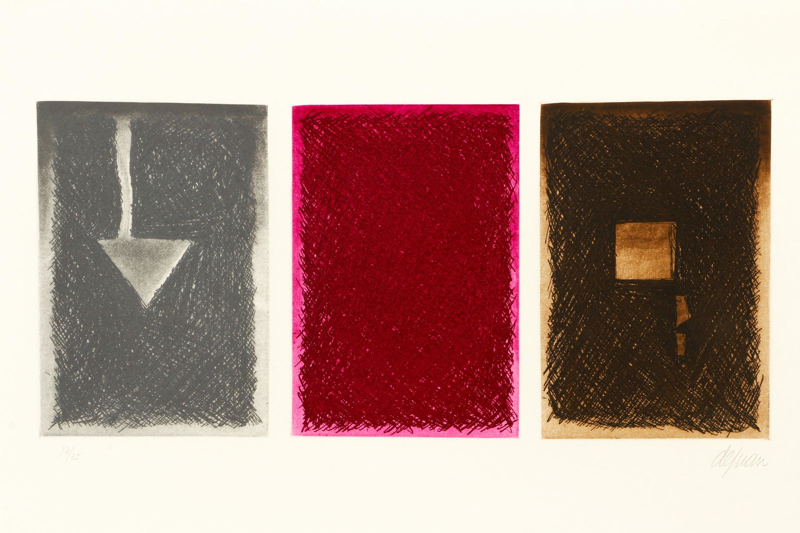 Ronaldo DeJuan orig etching Abstraction (1 of 5)