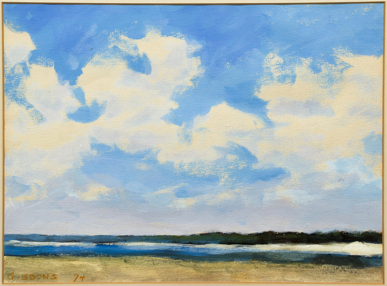 Bub Gibbons ptg. On paper Coastal Landscape (1 of 4)