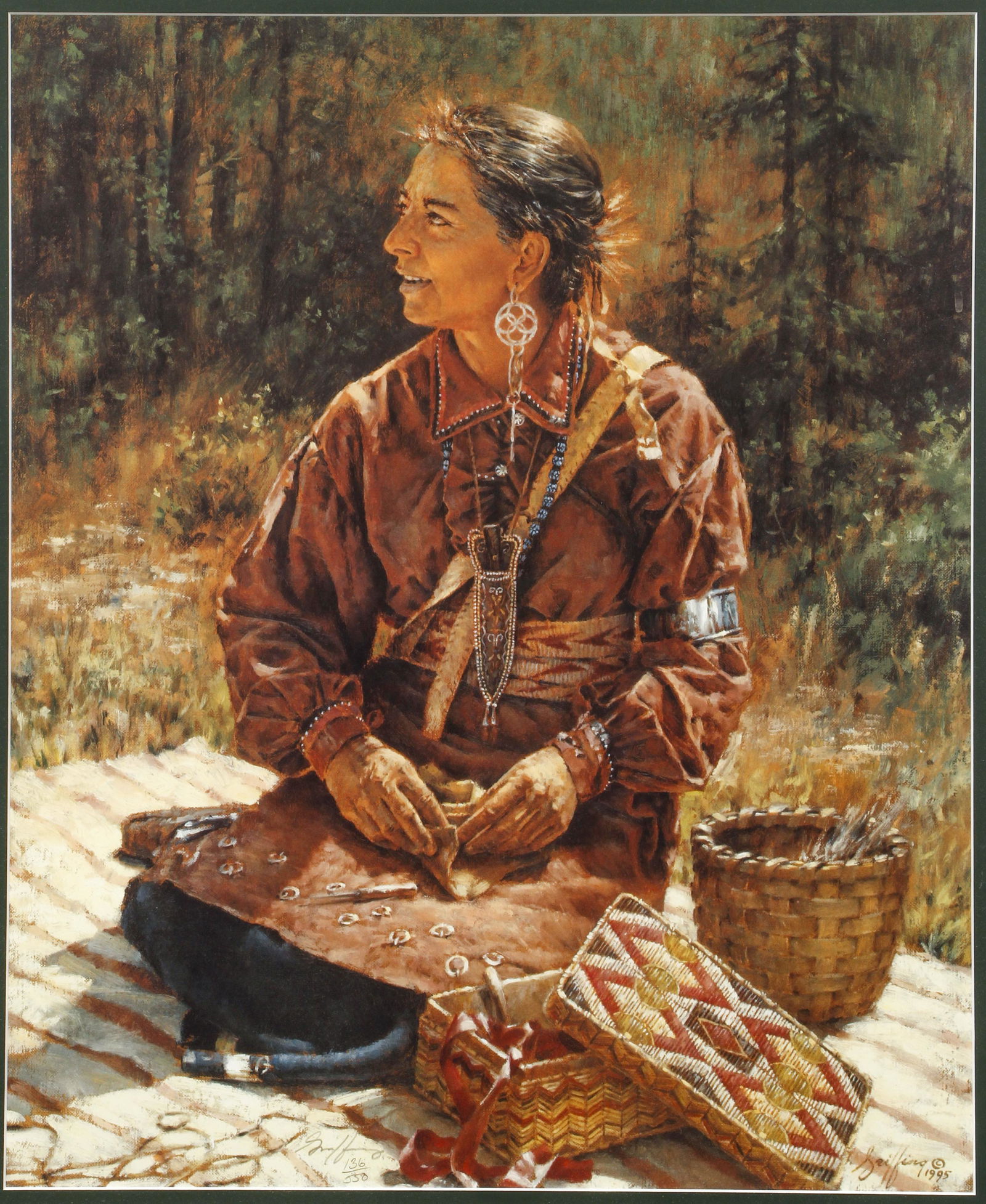 Robert Griffing signed litho She Works with Quills (1 of 5)