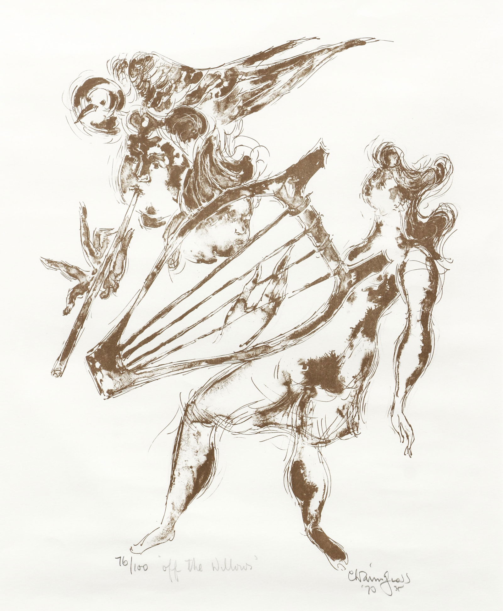 Chaim Gross Off the Willows Signed Litho Judaica (1 of 6)