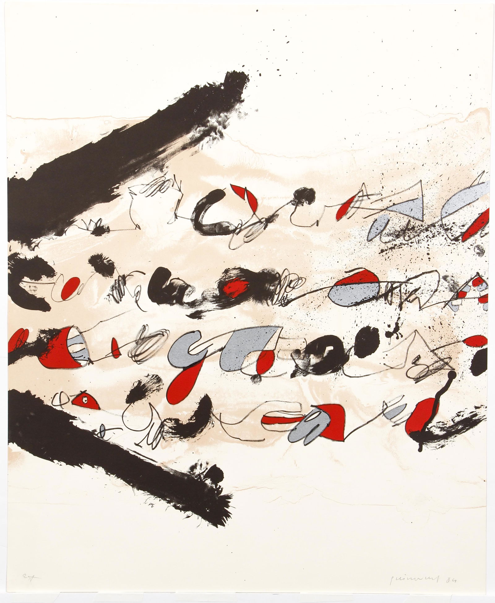 Josep Guinovart Abstract Print signed 1984 (1 of 4)