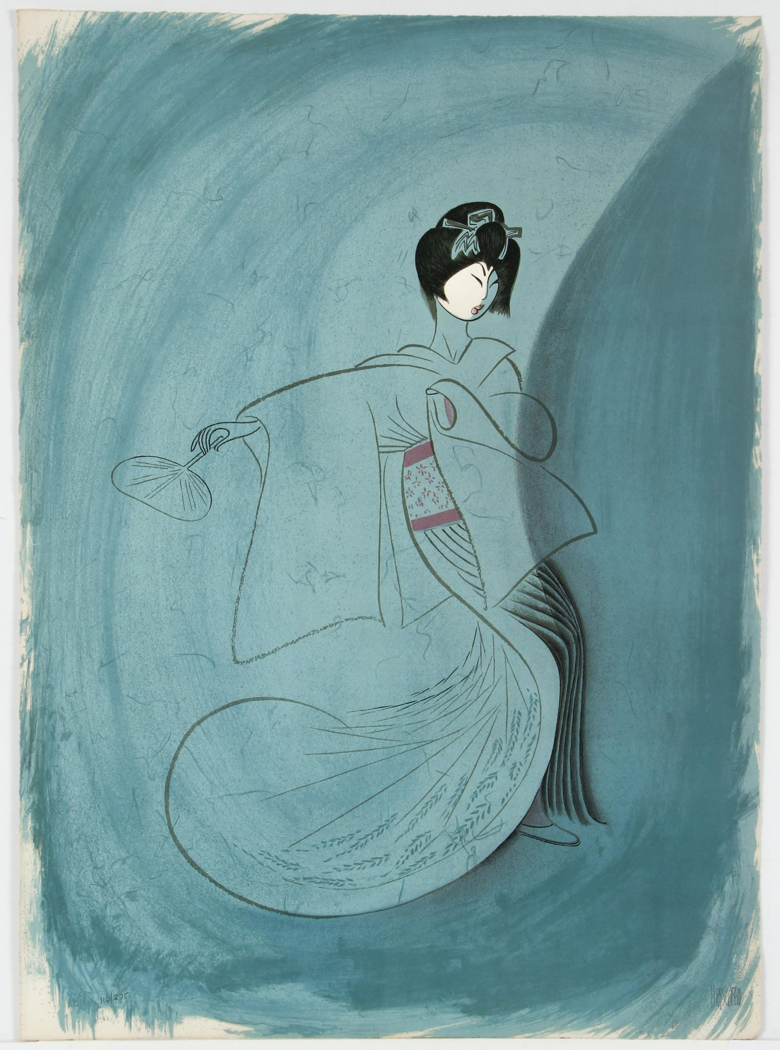 Al Hirschfeld Kabuki Kyo Color Lithograph Signed (1 of 5)