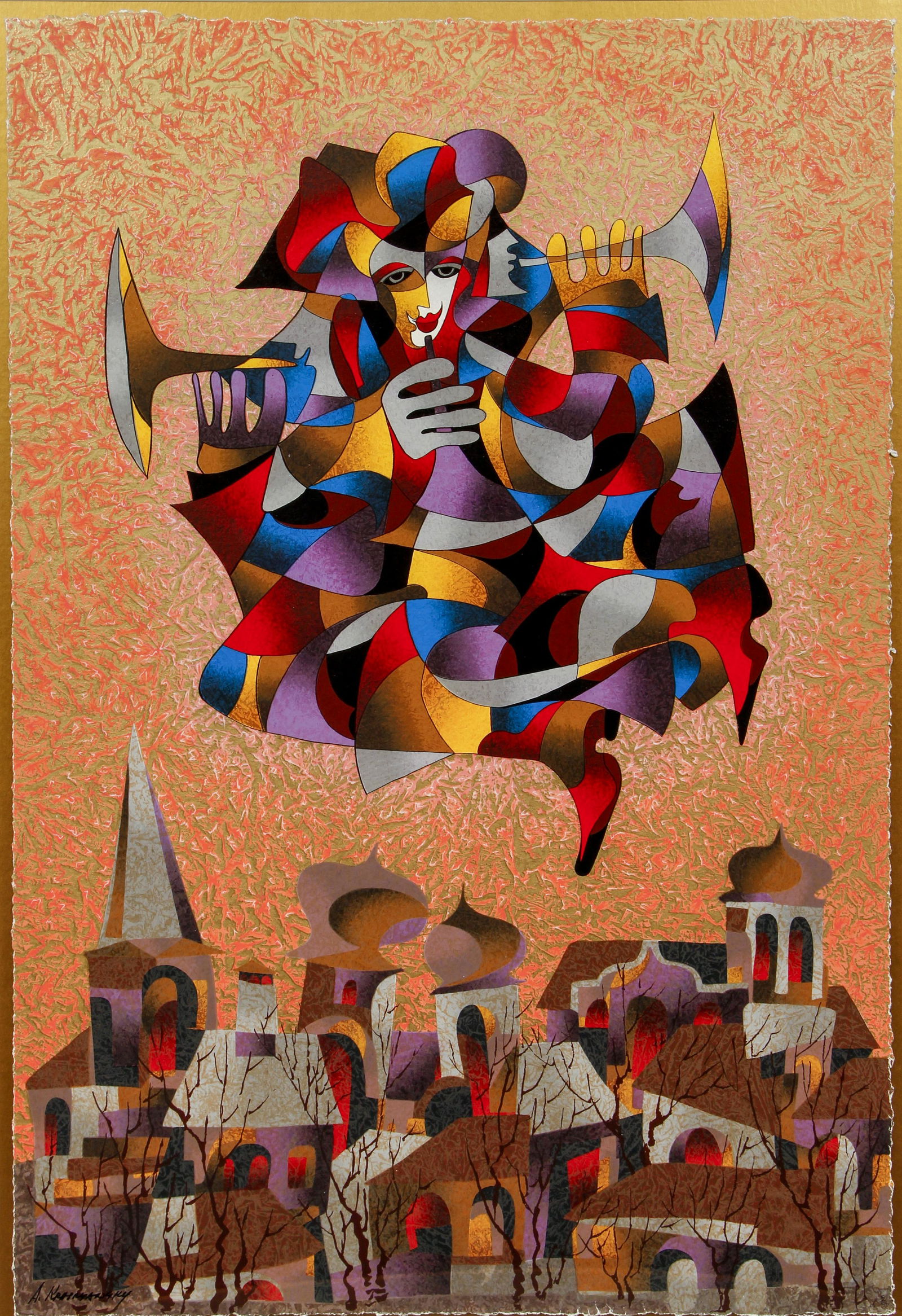 Anatole Krasnyansky Dancing Scaramouches Serigraph (1 of 4)