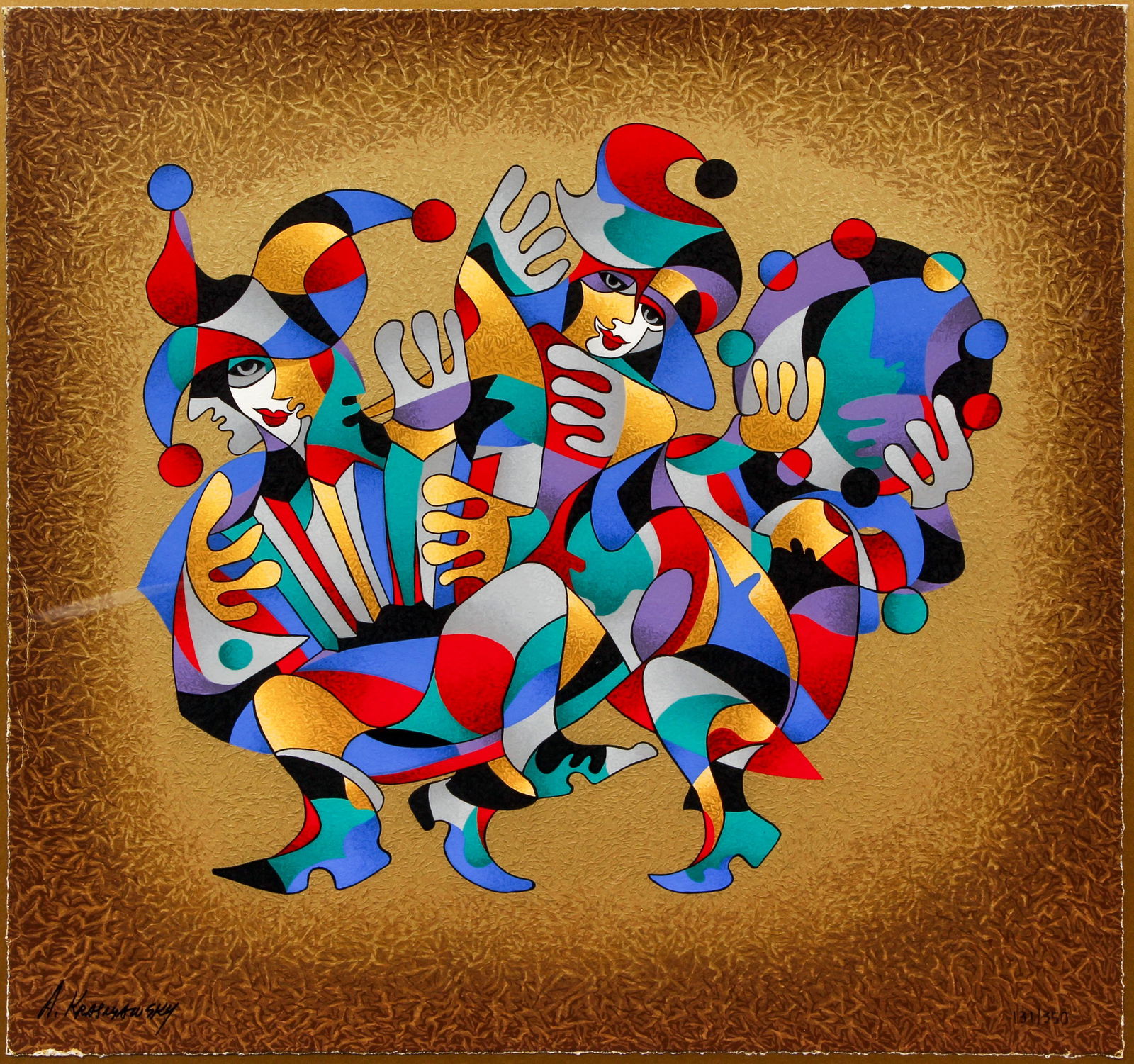Anatole Krasnyansky Dancing Scaramouches Serigraph (1 of 5)