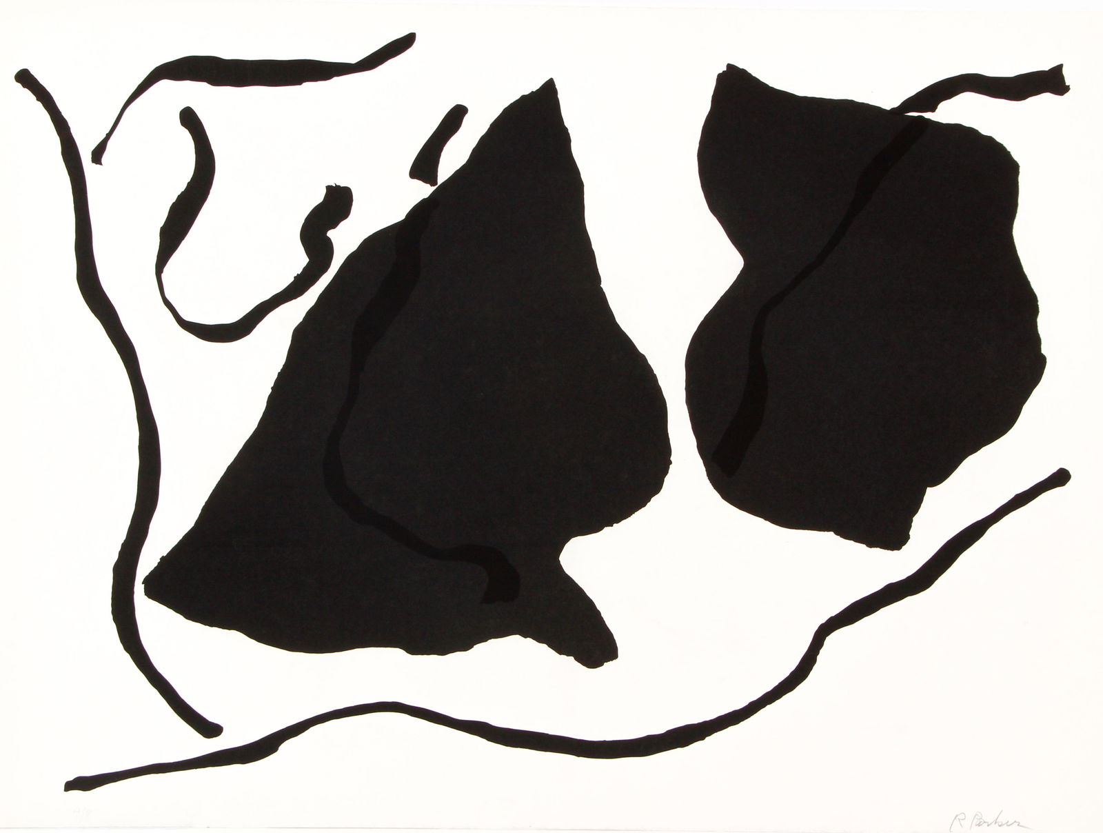 Ray Parker Number 5 Black and White 1970s Silkscreen (1 of 5)