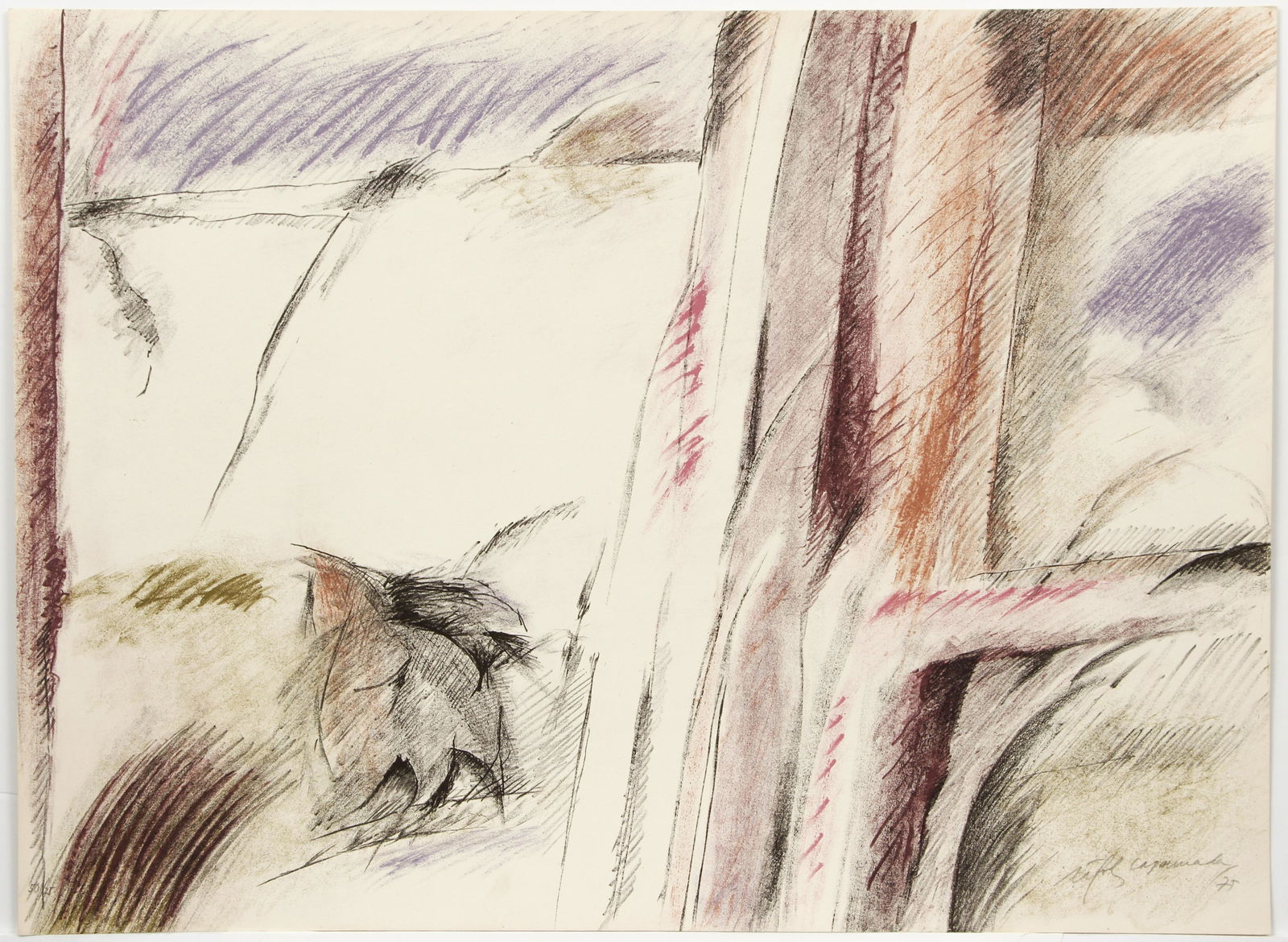 Albert Rafols Casamada 1975 orig lithograph Composition (1 of 4)