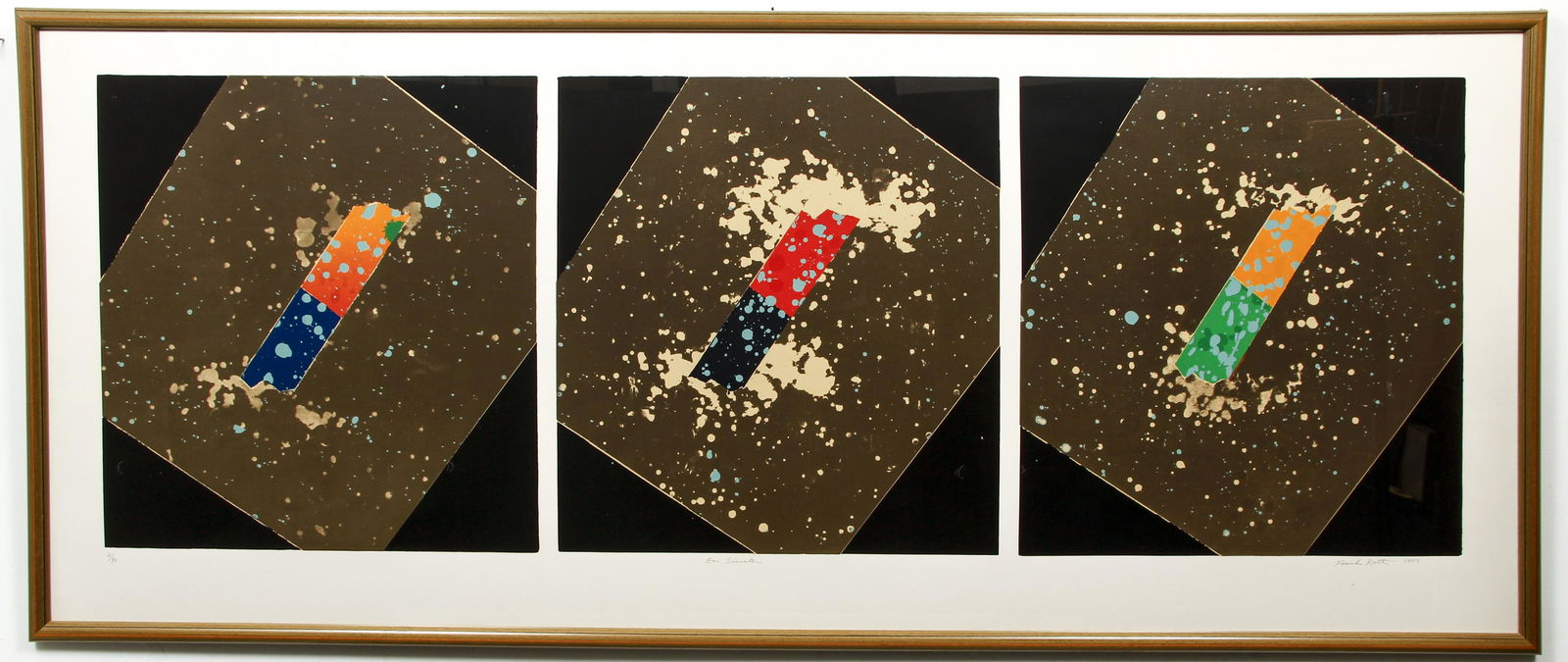 Frank Roth Bar Sinister Lithograph 1983: Roth, Frank (American 1936-2019), Bar Sinister, 1983, color lithograph or serigraph, signed, titled and numbered 2/90 in pencil to bottom, 24 x 68 inches, framed 32 x 75.5 inches. Provenance: From the