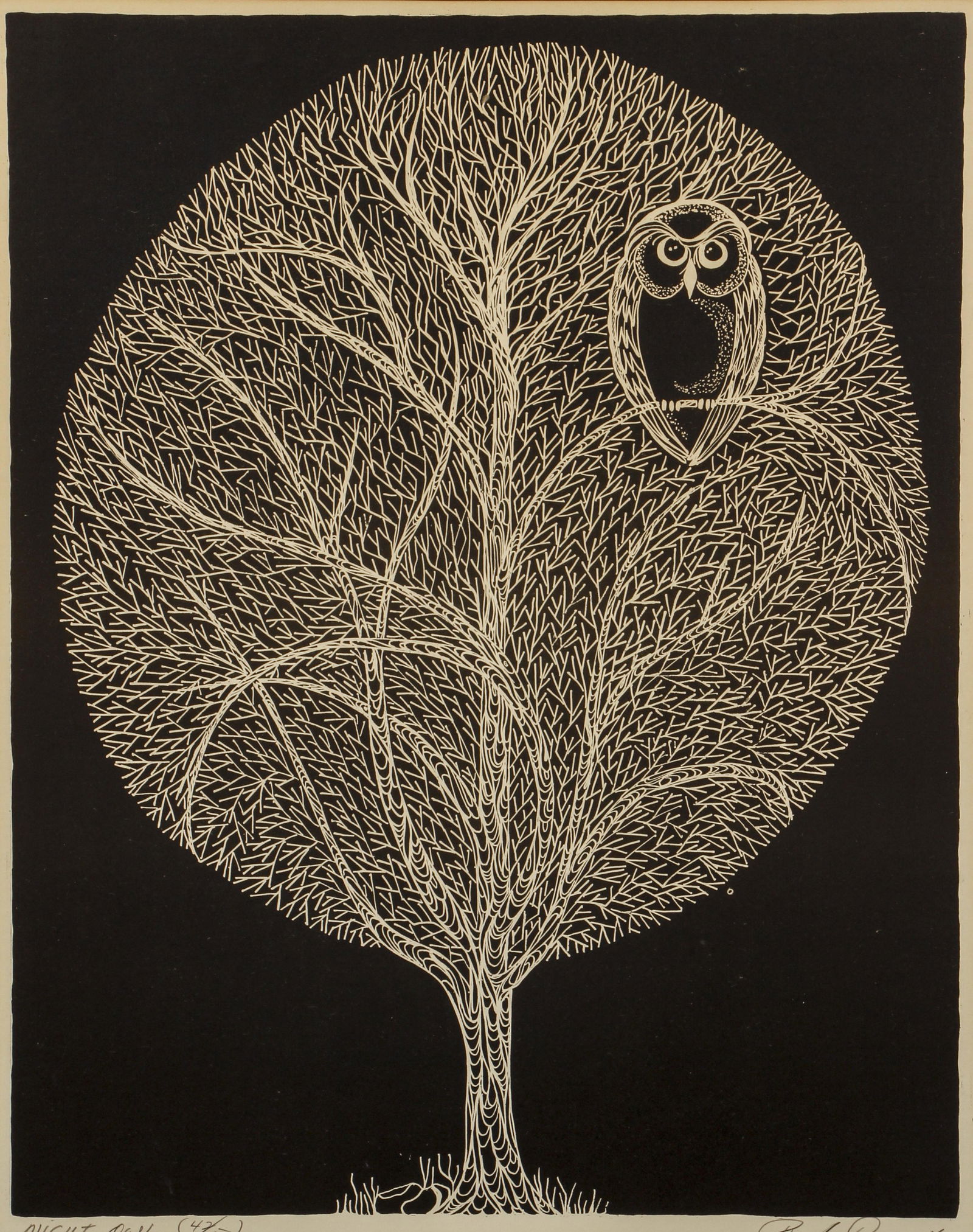 Paul Russell Night Owl Signed Lithograph (1 of 5)