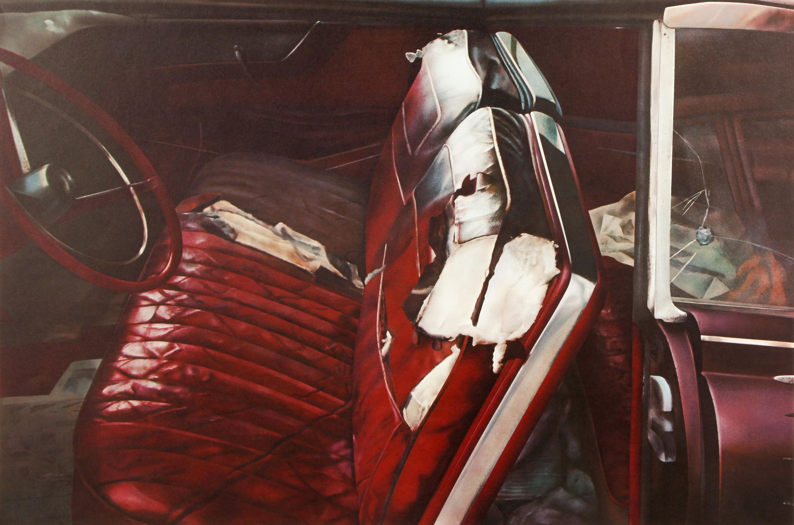 John Salt 1972 signed litho Arrested Vehicle with Red (1 of 5)