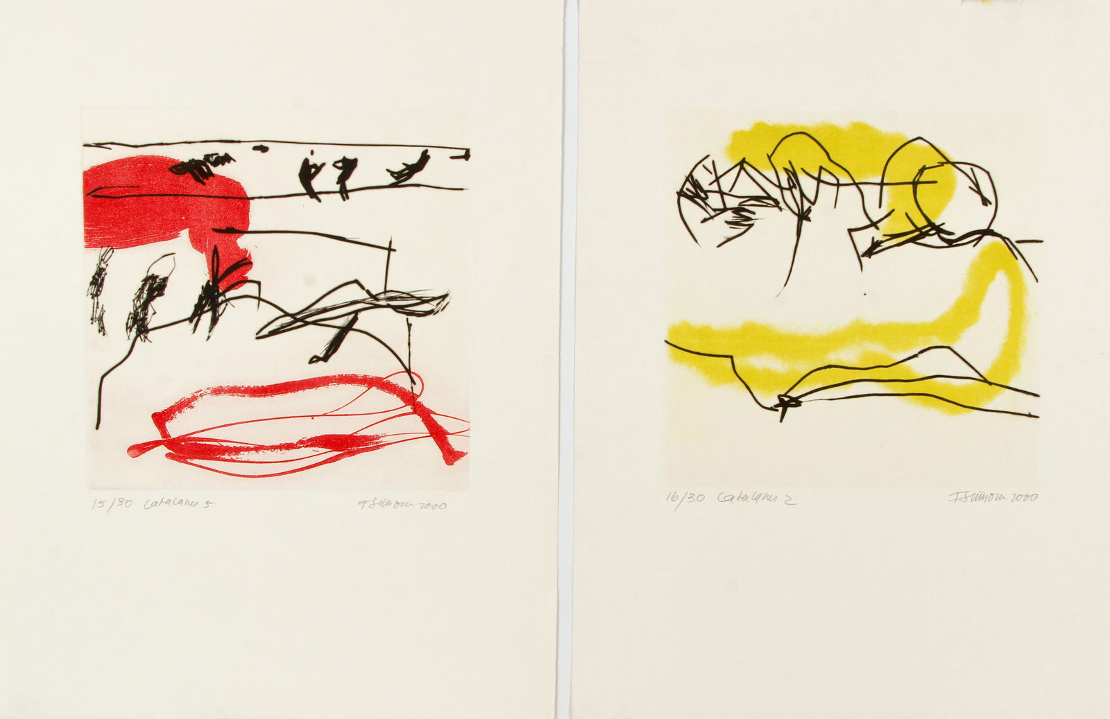 2 Francine Simonin color etchings from 2000 (1 of 10)