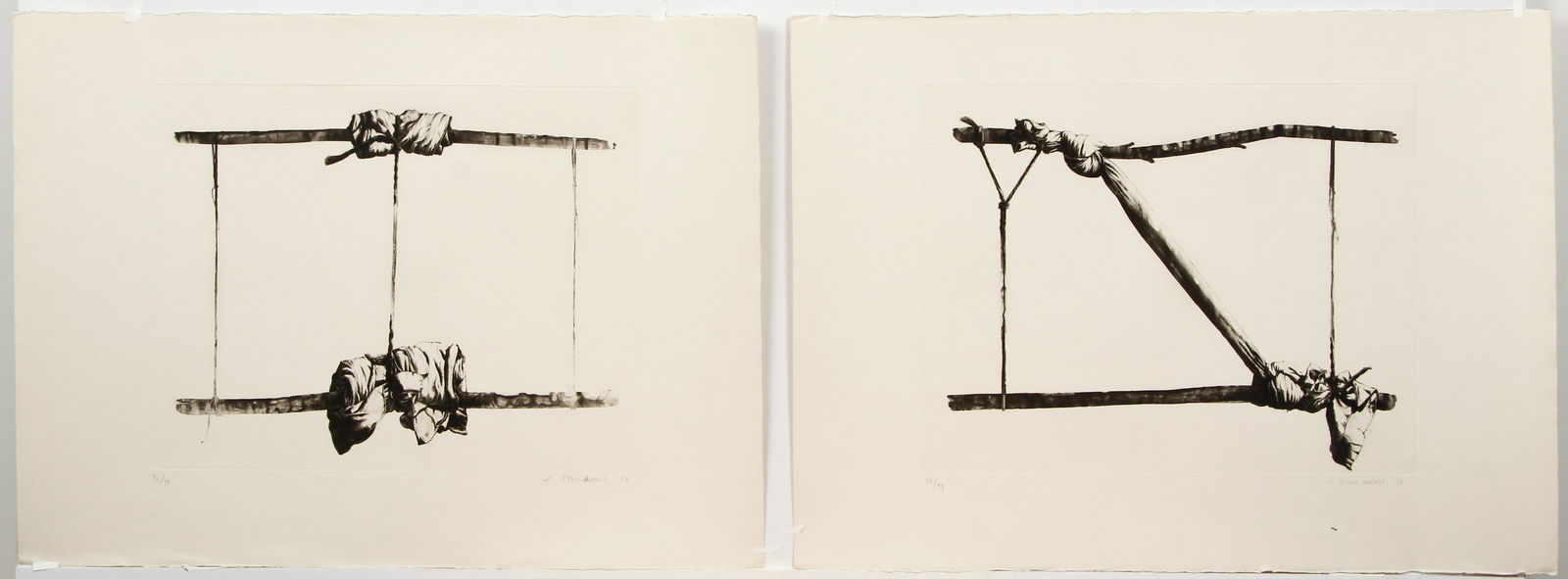 Two Titus-Carmel 1977 etchings Apparatus 1 and 5 (1 of 9)