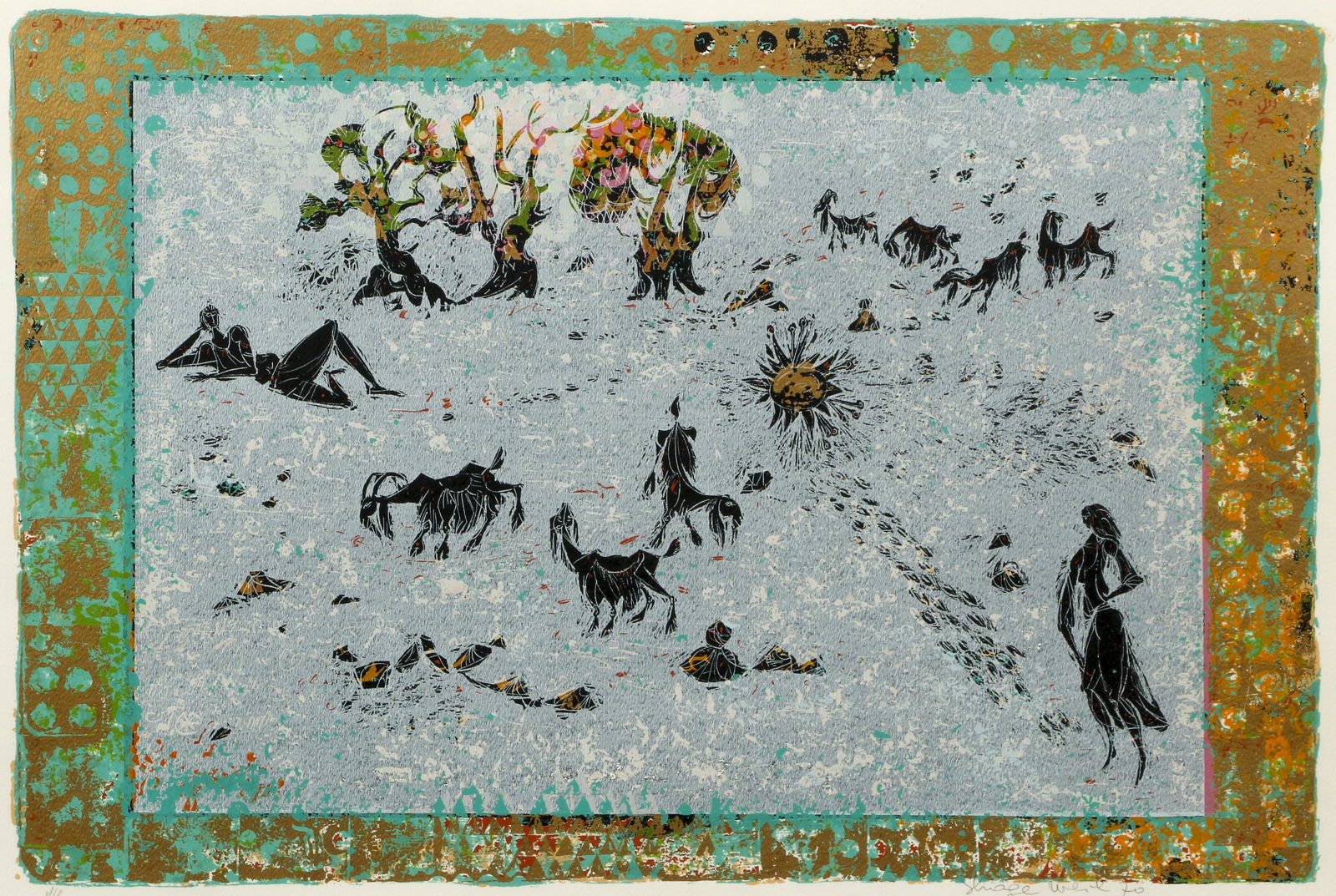 Shraga Weil signed serigraph Adam and Eve 1970 (1 of 5)