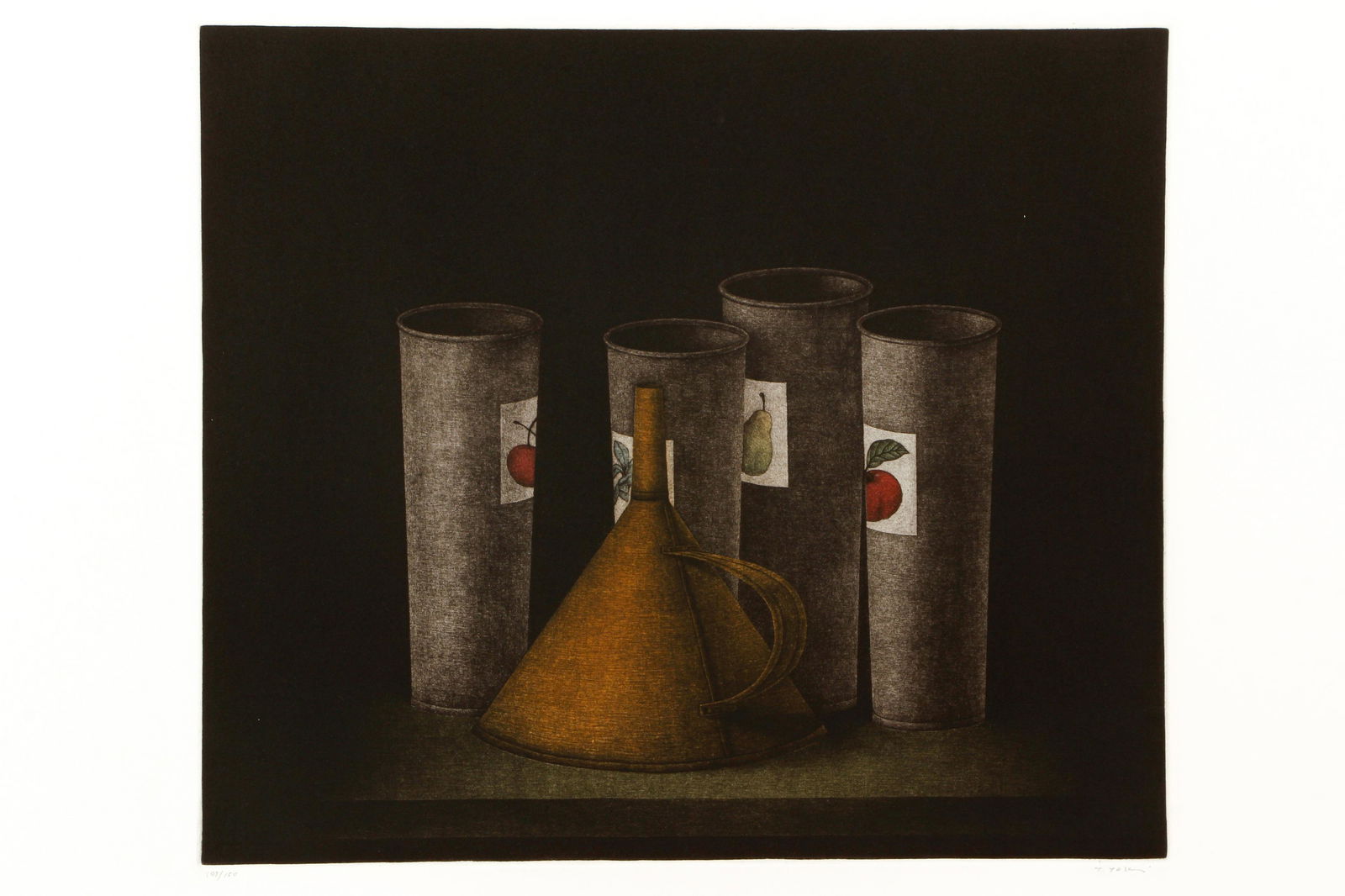 Tomoe Yokoi Funnel and Fruit Cups Mezzotint (1 of 5)