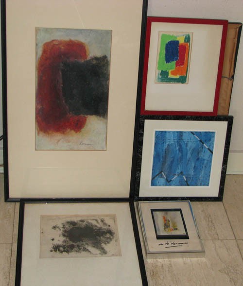 5 Assorted Paintings on Paper: Beaman, Burman, Bar