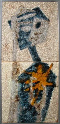 Willard Bond Glass Glazed Ceramic Relief