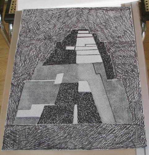 4 Parvine Curie drawings for sculpture: Artist: Curie, Parvine (French, born 1936) Title: 4 Sculpture Studies Date: 1988, 2000, 2002 Medium: graphite and pencil on tan paper and collage with found and drawn on papers Dimensions: 13.75 x 10.