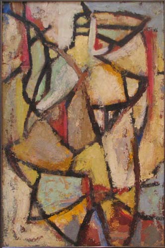 Glen Davis 2 sided Untitled Abstraction: Artist: Davis, William Glen (20th Century Western Pa.) Title: Untitled Abstract Medium: oil on artist's board, paintings on both sides Dimensions: 35.5 x 23.5 inches Signature: Signed W.G. Davis on th