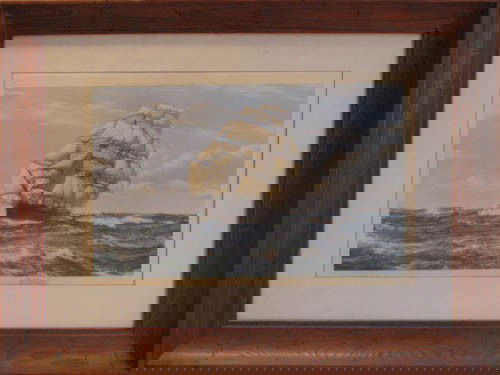 Montague Dawson Signed Clipper Ship Print: Artist: Dawson, Montague (British, 1895-1973) Title: "Clipper Ship Under Full Sail" Date: 1963 Medium: lithograph printed in colors Dimensions: 17.25 x 26 inches (image) Signature: Pencil signe