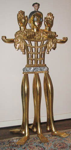 Pedro Friedeberg Venus of Galveston Sculpture: Artist: Friedeberg, Pedro Title: Venus of Galveston Medium: gilded and polychromed carved wood with found objects Dimensions: 60 x 29 x 21 inches Signature: signed Pedro Friedeberg on back right leg a