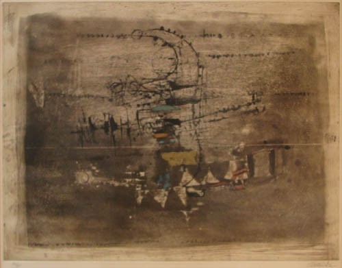 Johnny Friedlander Abstract etching and aquatint: Artist: Friedlaender, Johnny (German, 1912-1992) Title: Untitled Abstract Medium: etching and aquatint Dimensions: 18 x 23.5 inches Edition Number: 40/95 Signature: Pencil signed and numbered l