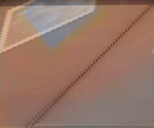 Joe Goode 1969 oil on canvasboard: Artist: Goode, Joe (American/California, born 1937) Title: Cotè #2 Date: 1969 Medium: oil on canvasboard Dimensions: 8x 10 inches Description: a landscape with a floating painting Signatu