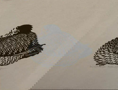 Jacques Hnizdovsky orig wood engraving "Duck": Artist: Hnizdovsky, Jacques (Ukranian/American 1915-1985) Title: Duck Date: 1974 Medium: wood engraving Dimensions: 4 x 7 1/8 inches Edition Number: 101/250 Signature: pencil signed,