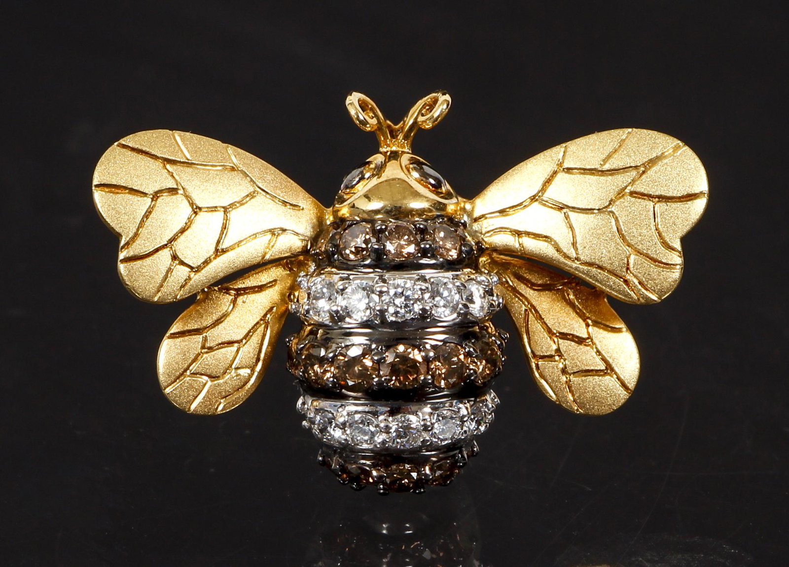 18K Gold Diamond Bumble Bee Pin (1 of 3)