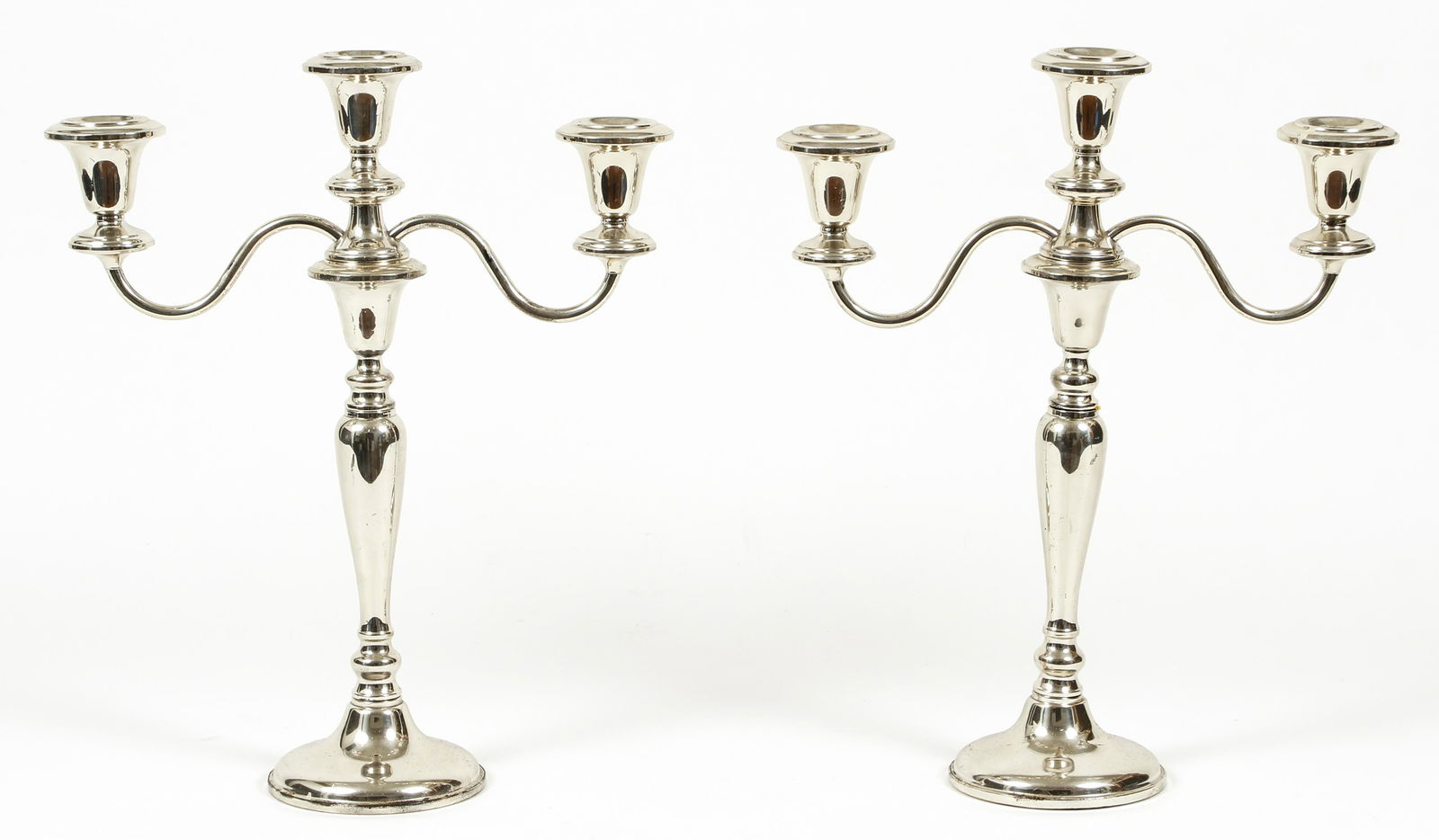 Pair Revere Weighted Sterling 3 Light Candelabra (1 of 5)