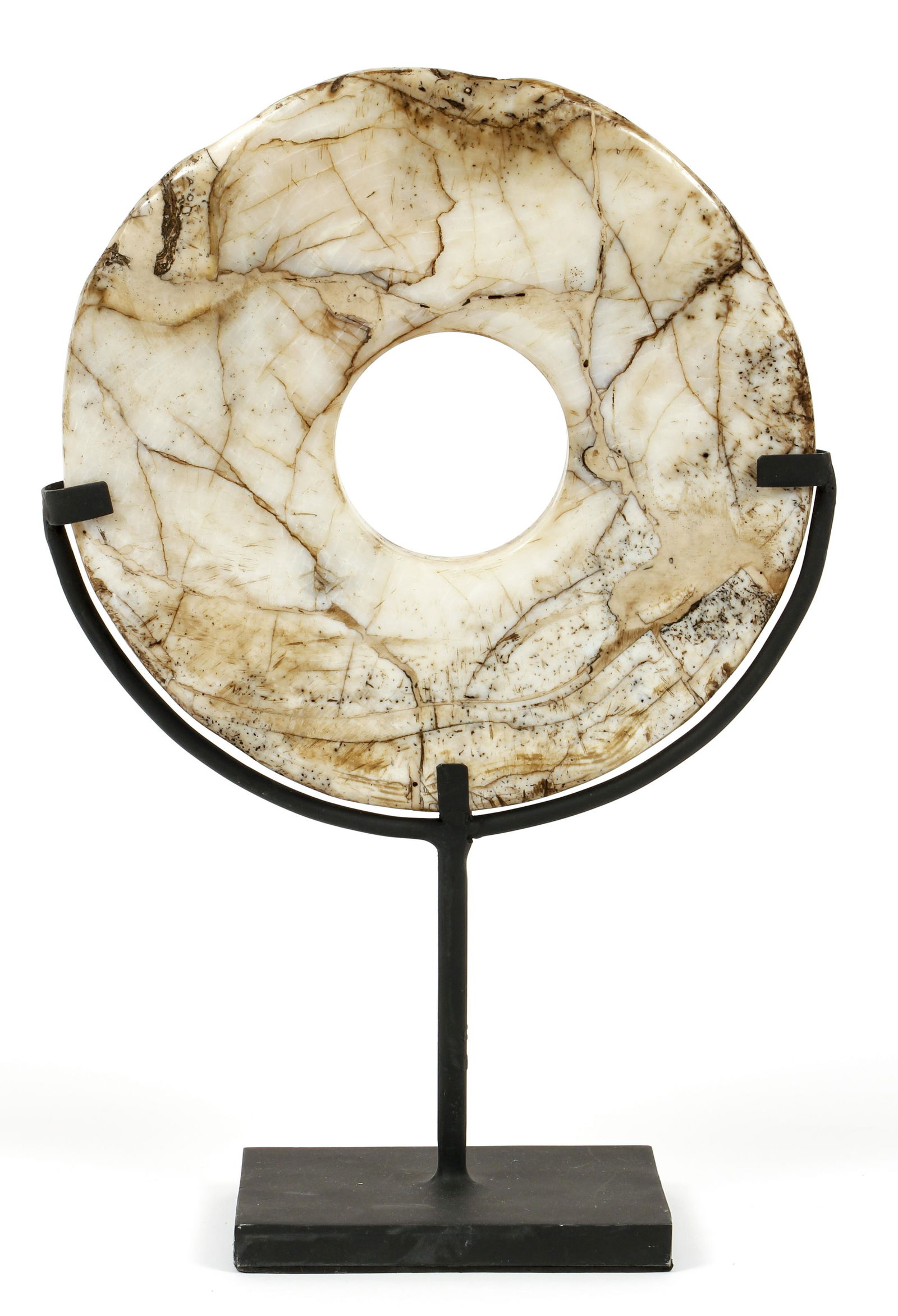 Chinese hardstone Carved Bi Disc with Geologic (1 of 4)