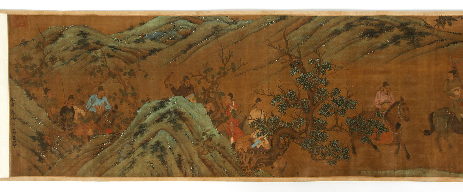 Mengfu Zhao scroll painting Royal Hunters on Horseback (1 of 12)