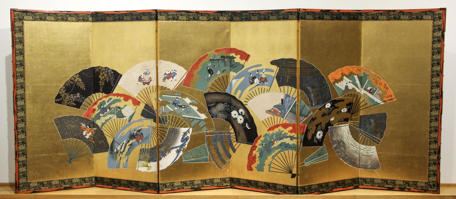 Antique Japanese 6 Panel Folding Screen (1 of 5)