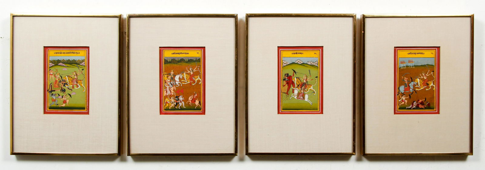 4 Indian Gouaches of Goddess Durga 19th century (1 of 13)