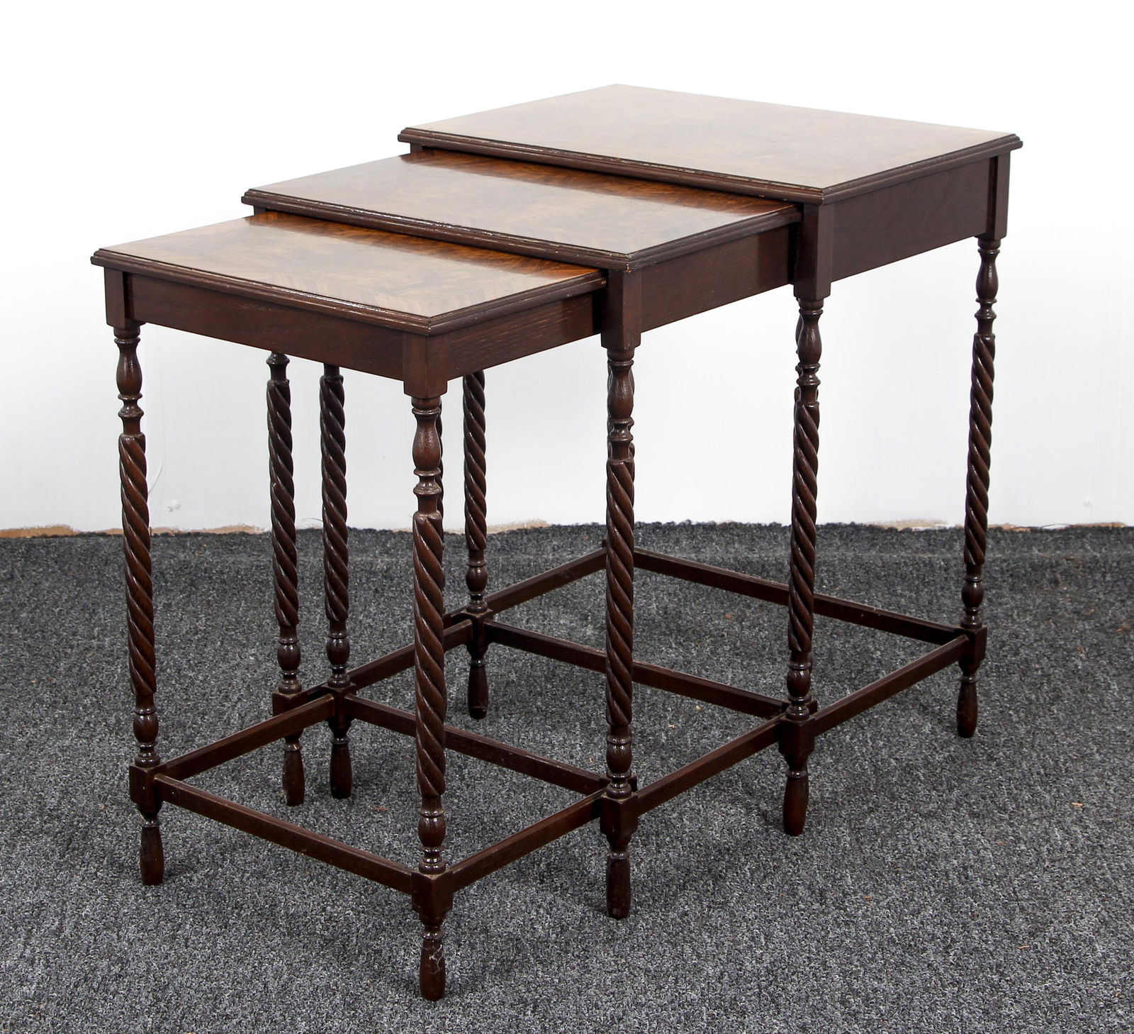 Nesting Tables, Book Matched Burl Veneer Tops (1 of 7)