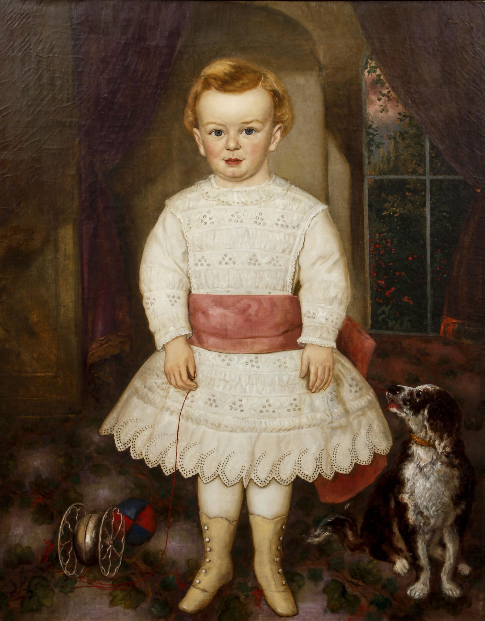 19th Century American Portrait School oil Young Boy (1 of 4)