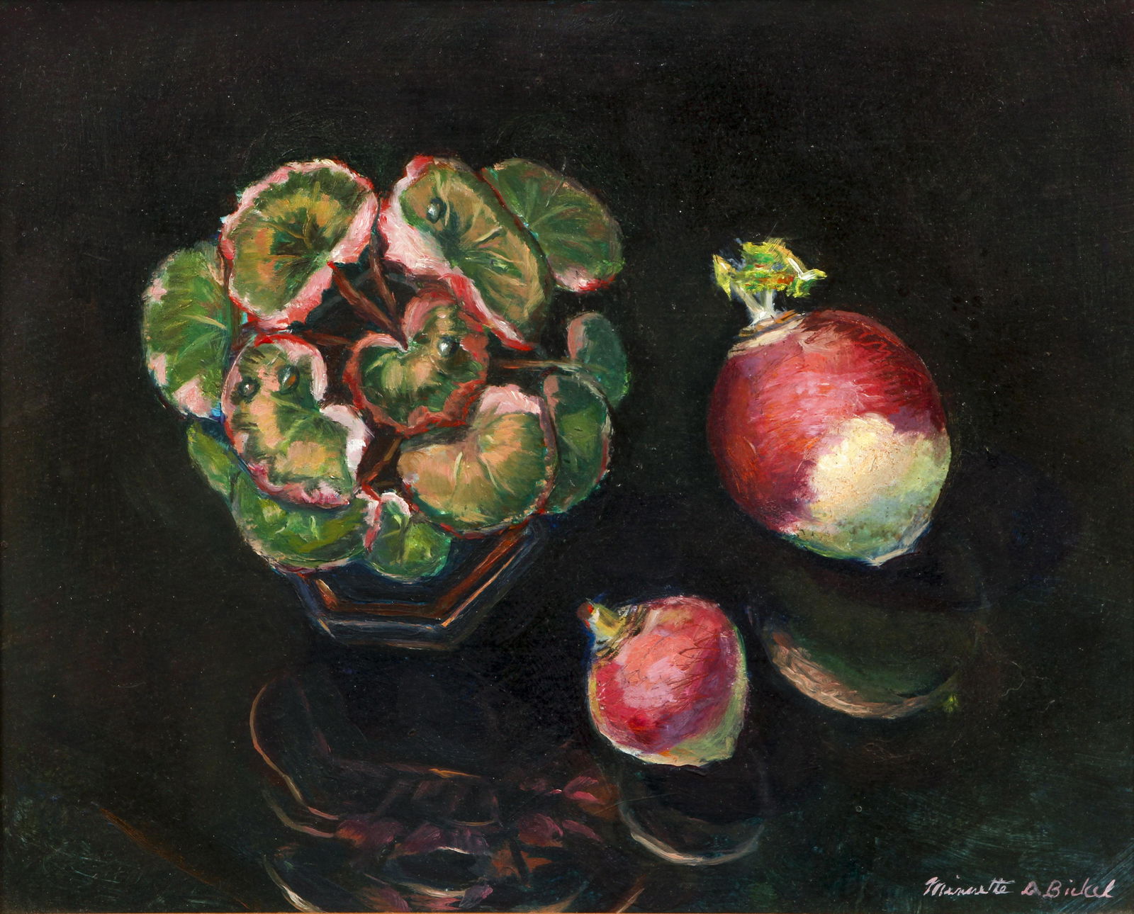 Minnette Bickel oil Still Life of Begonias (1 of 4)