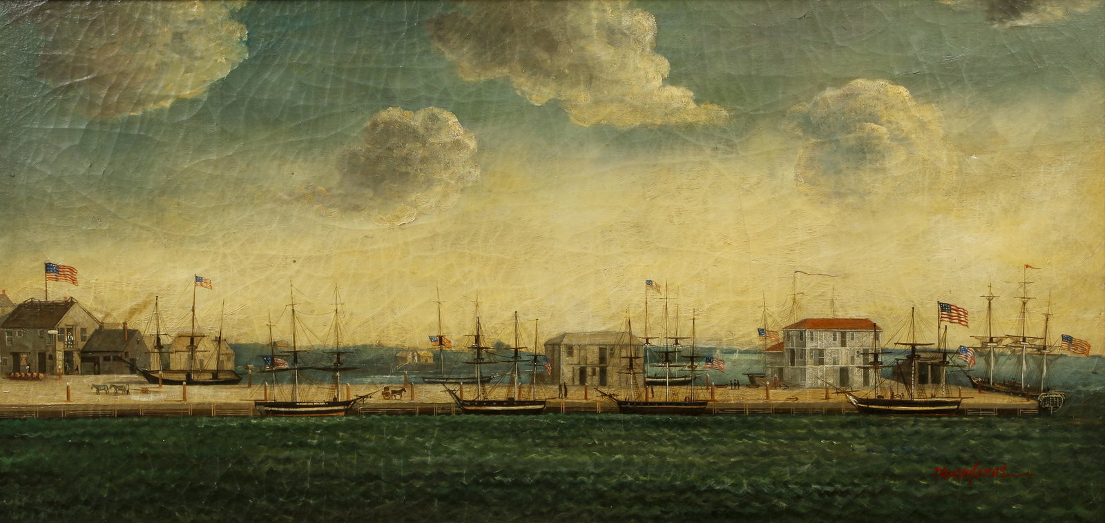 Trevor James Harbor Scene oil painting (1 of 6)