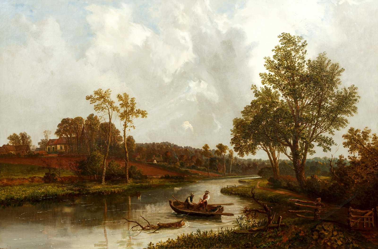 Arthur Ventnor oil Excavating a Log from The River (1 of 5)