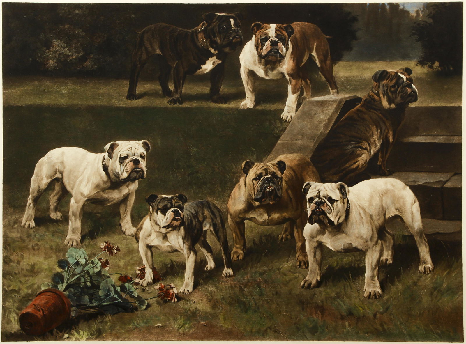 Arthur Wardle color print Bull-Bitches of the 20th (1 of 4)