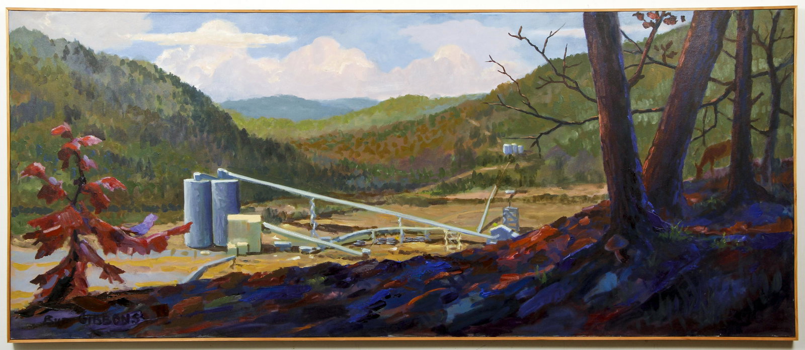 Bud Gibbons Large Industrial Scene Painting 2010 (1 of 4)