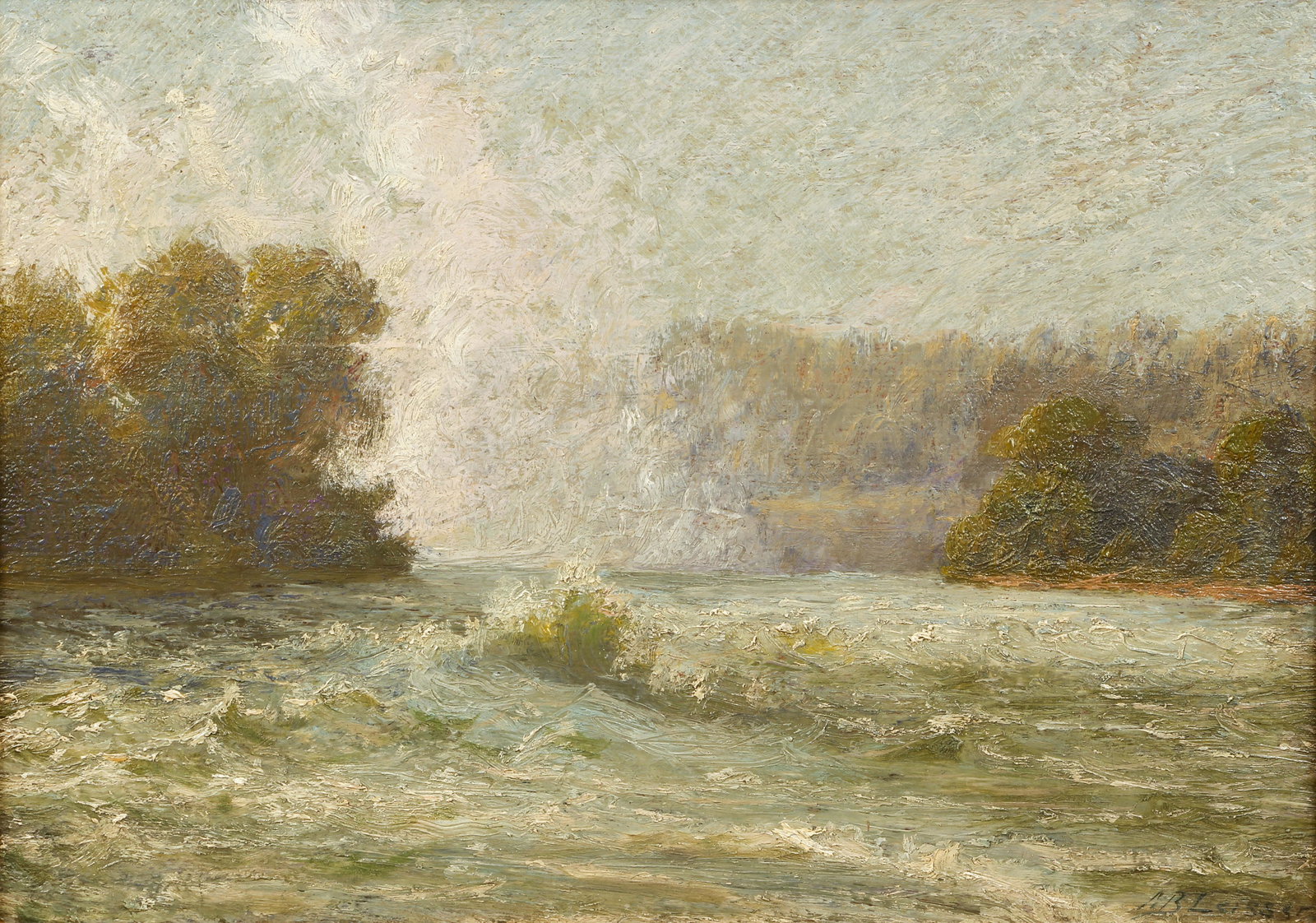 Martin B Leisser Waterfall Oil on Panel (1 of 4)
