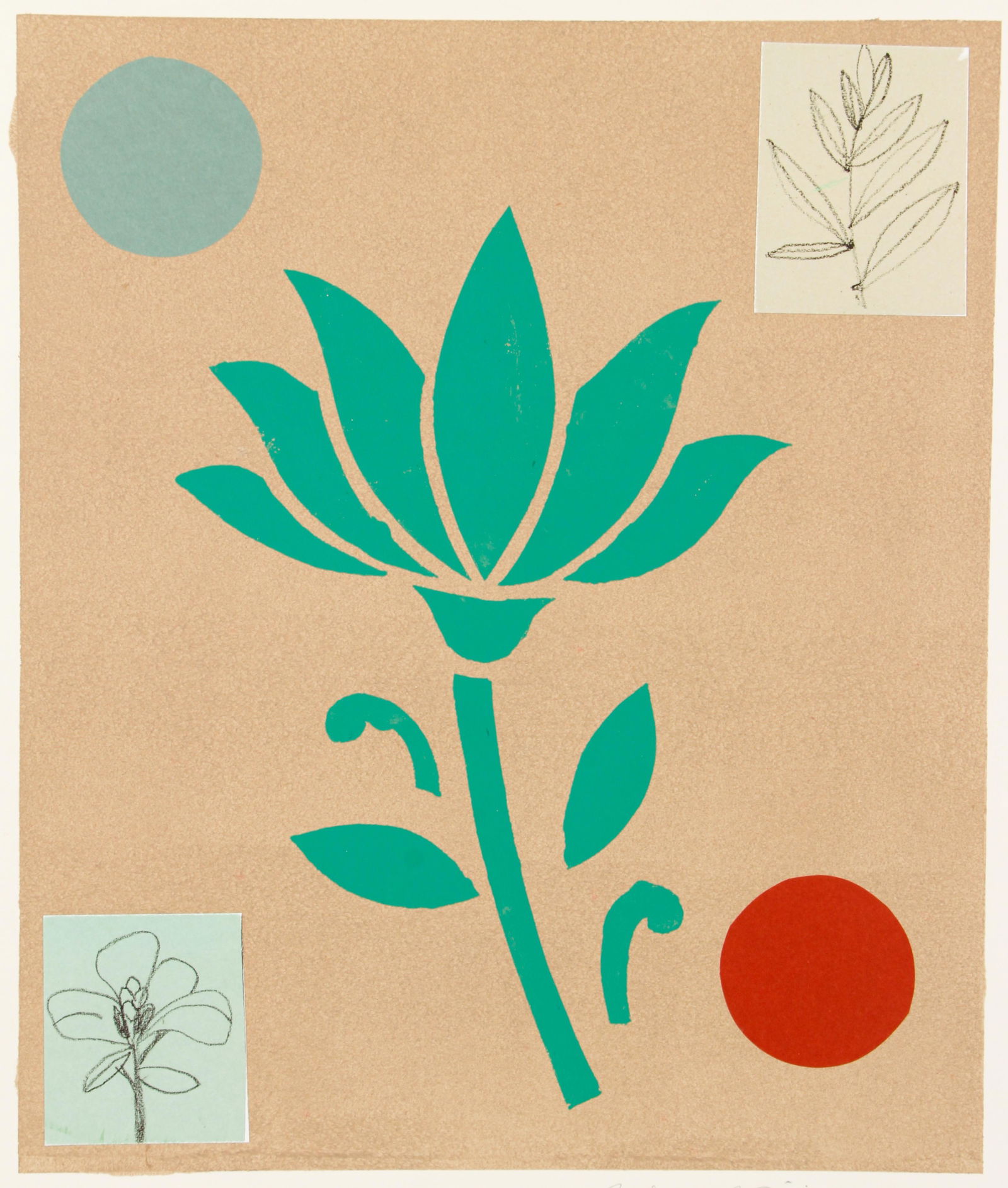 Dan Rizzie 1998 Flower Painting and collage (1 of 4)