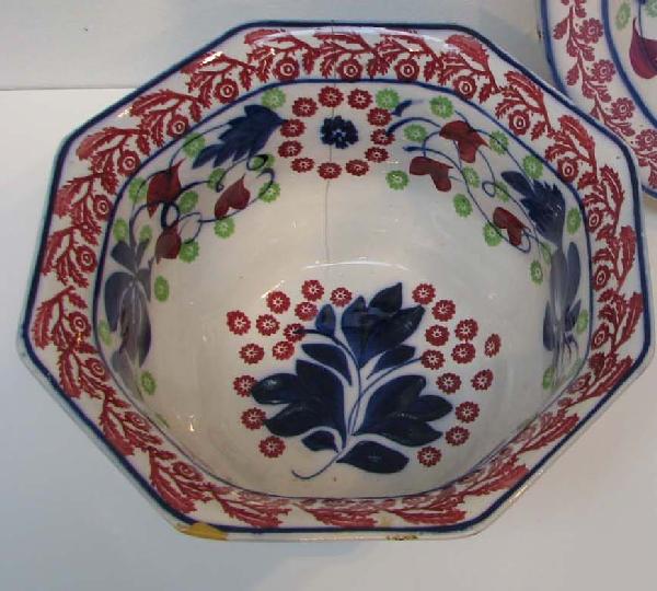 Adams of Tunstall Stick Spatter Bowl on Elevated T: Adams of Tunstall Stick Spatter Bowl on Elevated Trivet Medium: glazed ceramic Dimensions: 12.75 inches diameter, trivet 12.75 x 10.5 inches Signature: marked Adams Tunstall on underside Provenance: B